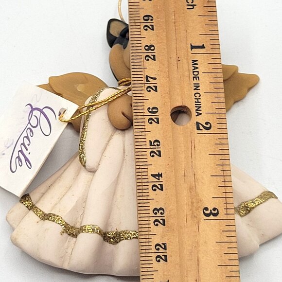 2 Shiba Inu Puppy Dog Angel Figurines 1 Cecile Baird with Tag 1 Sitting Collect - Picture 7 of 12